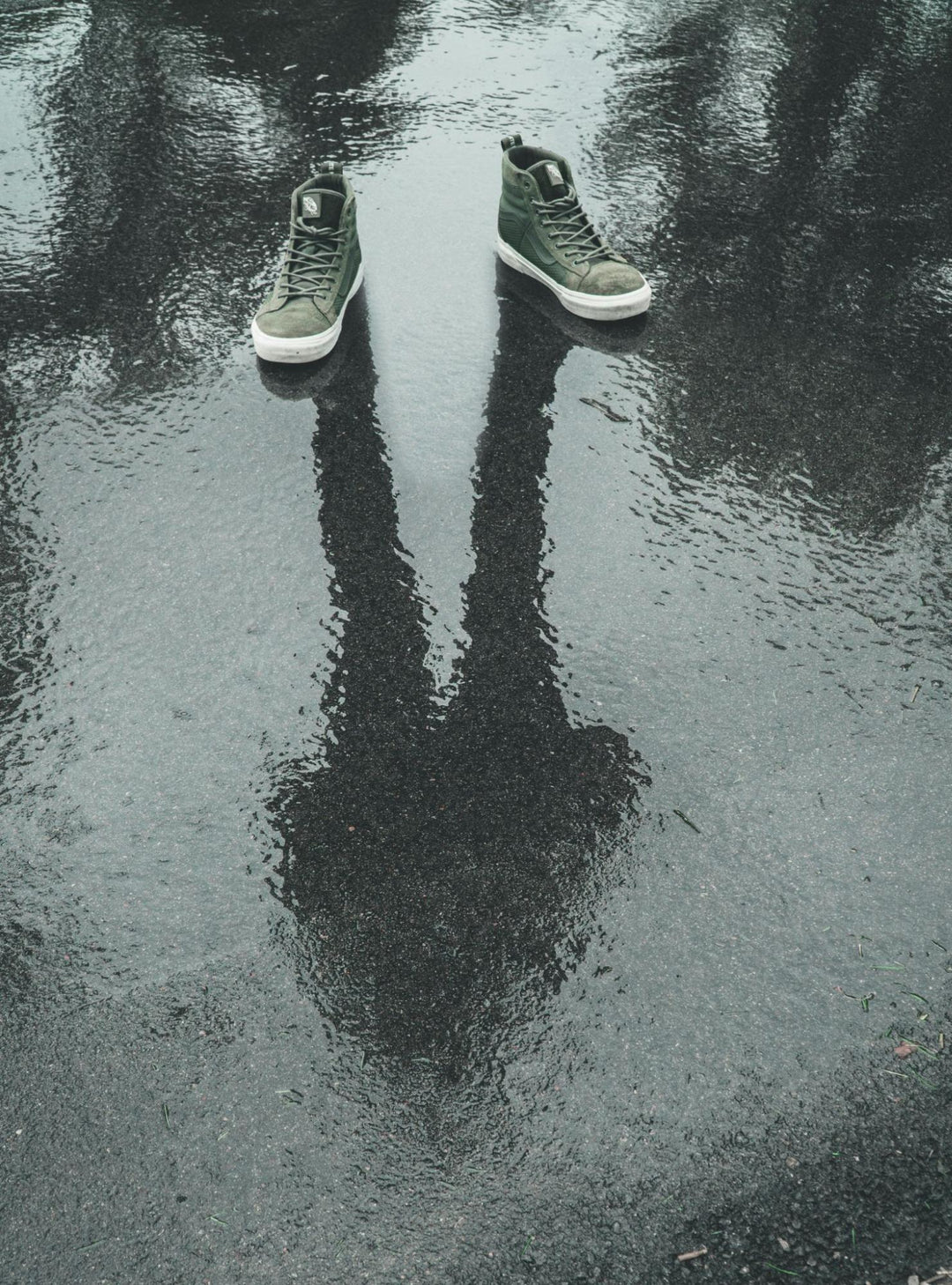 Pair of Shoes in the Rain