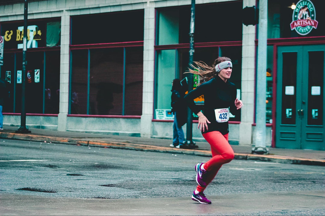 Woman Running in Marathon