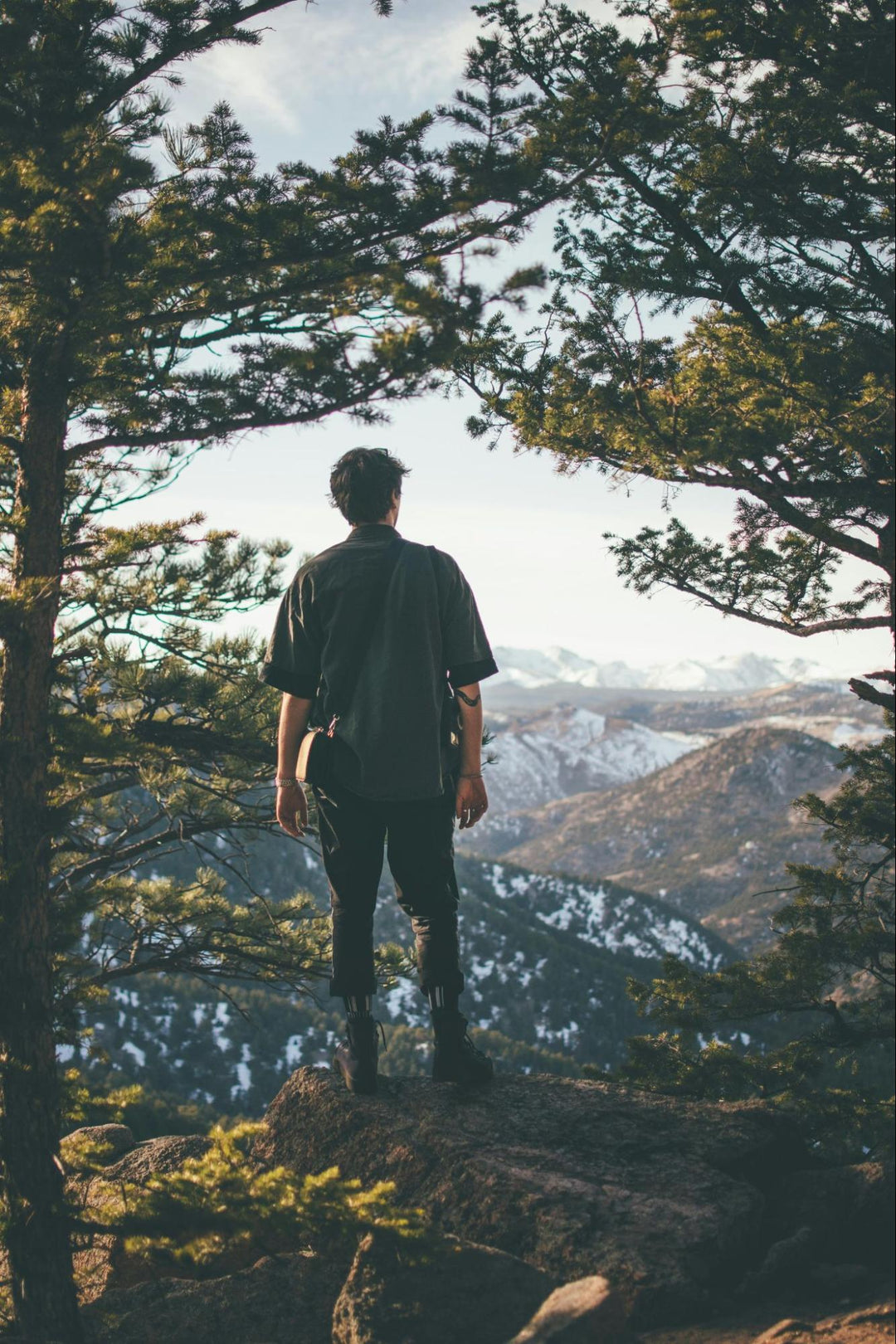 Man on Mountain Top in Colorado