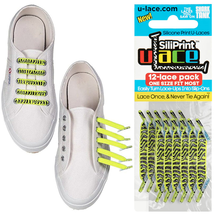 U-Lace Siliprint - Neon Yellow Zebra